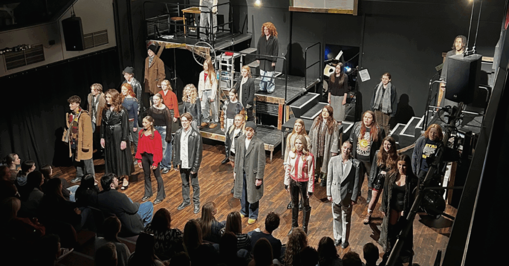 Some of our students delivering one of the acts of Rent