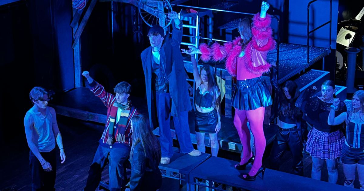 Students performing another scene in Rent