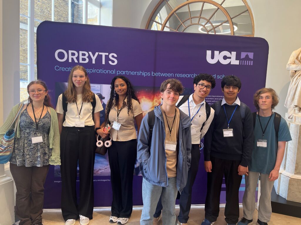 Haywards Heath College ORBYTS programme students pictured at the UCL.